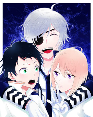 Anime characters posing together photo - three anime character free wallpaper for mobile