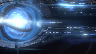 Futuristic space station blue object - a futuristic space station free wallpaper