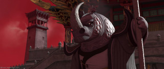 Horned character white hair clock - a long white hair free wallpaper