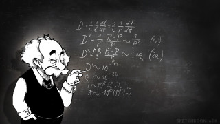 Cartoon character writing blackboard chalk - analytical art free wallpaper