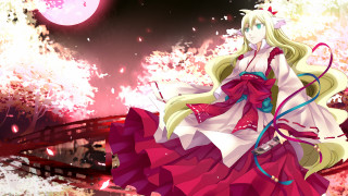 Woman pink dress pink background 2 - context art free wallpaper