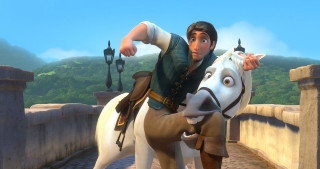 Man riding white horse bridge - a white horse free wallpaper