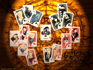 Playing cards couple table light - official art free wallpaper