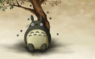 Cartoon character sitting under tree - interactive free wallpaper
