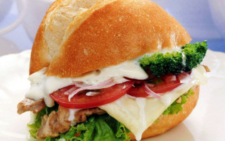Sandwich meat cheese tomatoes broccoli - a sandwich free wallpaper