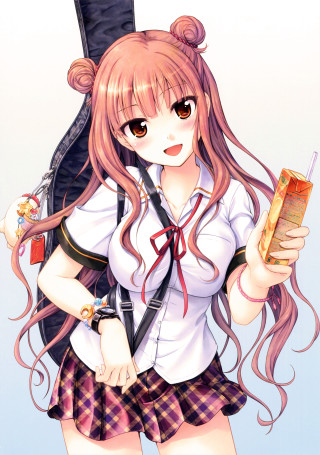 Girl longhair schooluniform backpack blush - her back free wallpaper for mobile