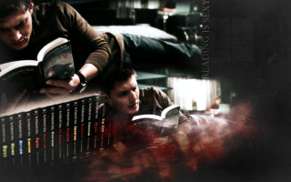 Man reading book bed another - comic book free wallpaper