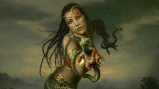 Woman snake arm shoulder hand - a snake free wallpaper