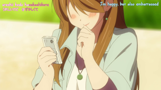 Girl smiling cell phone camera - her cell phone free wallpaper