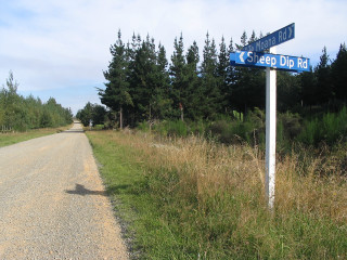 Street sign dirt road forest - archibald skirving free wallpaper