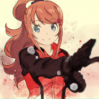 Girl long hair gun red - background free wallpaper for tablet