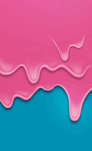 Pink liquid flowing blue background 2 - action painting free wallpaper for mobile