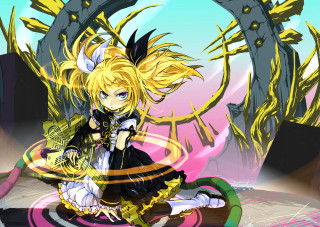 Anime character floor cat shoulder - a floor free wallpaper