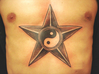 Star tattoo yin yang symbol - shaded free wallpaper
