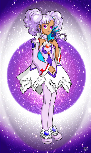 Cartoon character cell phone purple - character portrait free wallpaper