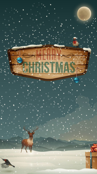 Christmas deer bird snow merry - free christmas wallpaper for mobile