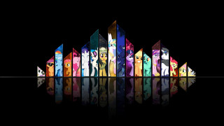 Cartoon characters black background colorful - symmetry!! free wallpaper