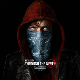 Black face red hood poster - free cyberpunk wallpaper for tablet