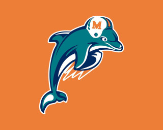 Dolphin logo orange background football - a football helmet free wallpaper