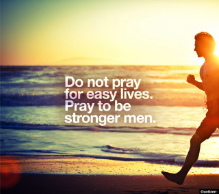 Man running beach prayer quote - free sports wallpaper for tablet