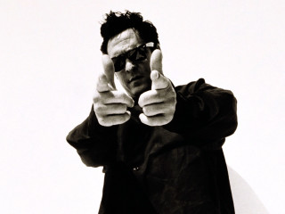 Man black jacket sunglasses hand - a hand gesture free wallpaper