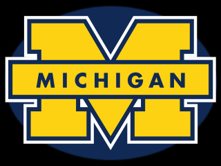 Michigan wolverines logo black background - a blue circle free wallpaper