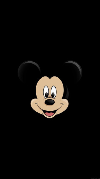 Mickey mouse face black background - conceptual free wallpaper for mobile