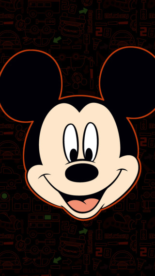 Mickey mouse symbols black background - lettering free wallpaper