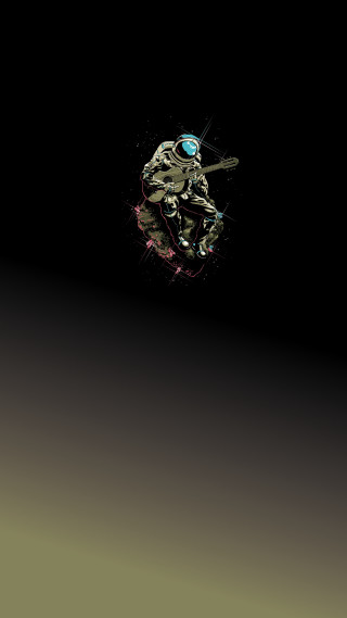 Skateboarder black background person middle - space free wallpaper for mobile