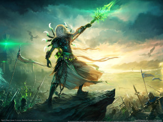 Woman green sword hill clouds - a sky free wallpaper