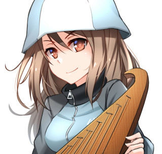 Girl hat holding harp smiling - rpg portrait free wallpaper