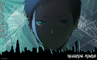 Anime blue eyes city skyscrapers - a anime character free wallpaper