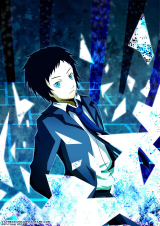 Anime character blue background black - cedric seaut keos masons free wallpaper for mobile