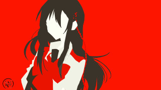 Woman longhair redbackground face design - flowing free wallpaper