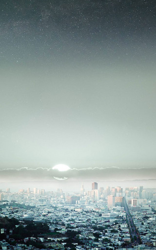 Cityscape bright sun distant object - a cityscape free wallpaper for mobile