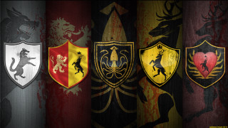 Colored shields dragon row front - game free wallpaper