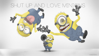 Cartoon characters in the air - shock art free wallpaper