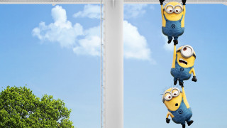 Minions hanging pole trees blue - carol bove free wallpaper for desktop