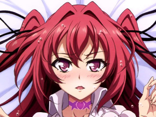 Redhair girl blush lying anime - big free wallpaper for desktop