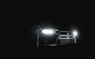 Car dark headlights person standing - its headlight free wallpaper