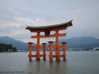 Large orange structure lake mountains - the background and a sky free wallpaper for desktop