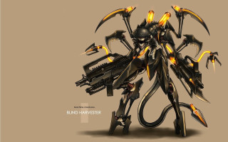 Robot guns flames body arms - its body free wallpaper