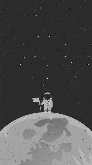 Astronaut moon flag sitting space - free space wallpaper for mobile