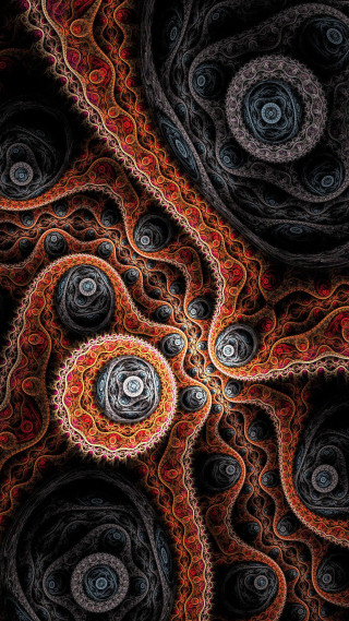 Intricate circular pattern black red - many free wallpaper for mobile