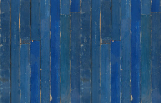 Blue wooden wall white clock - blueprint free wallpaper