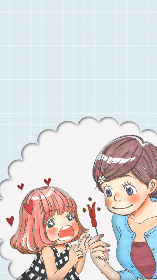 Girl holding knife hearts blue - heart free wallpaper for mobile