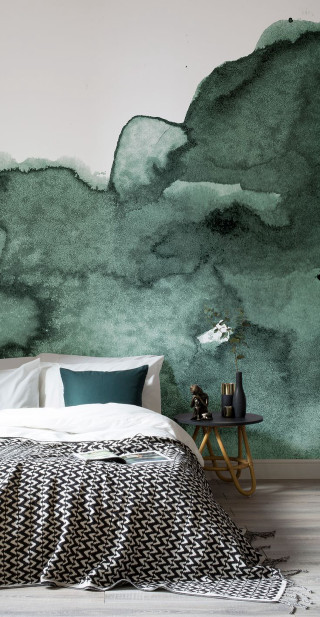 Bedroom green watercolor wallpaper black - a cave painting free wallpaper for mobile