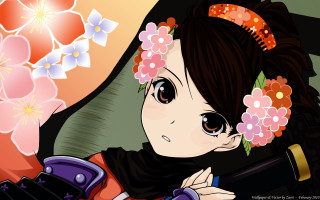 Girl flower hair scarf anime - a flower free wallpaper