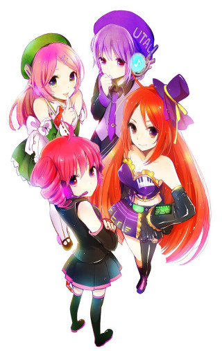 Anime girls group white background 8 - a caption free wallpaper for mobile