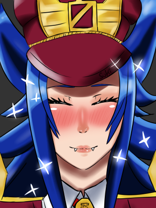 Cartoon character blue hair red 2 - a yellow star free wallpaper for mobile